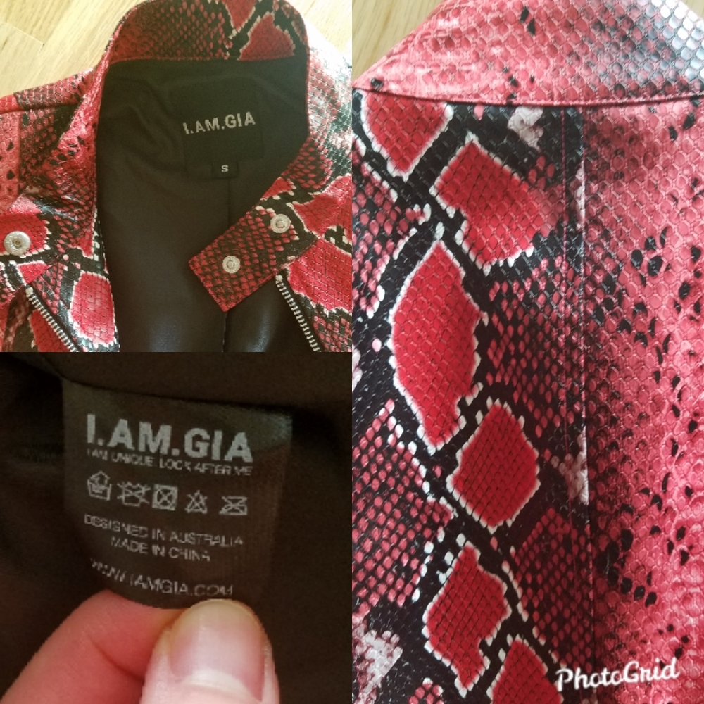 Nwot I.Am.Gia Anet Red Python Jacket Size S - image 4